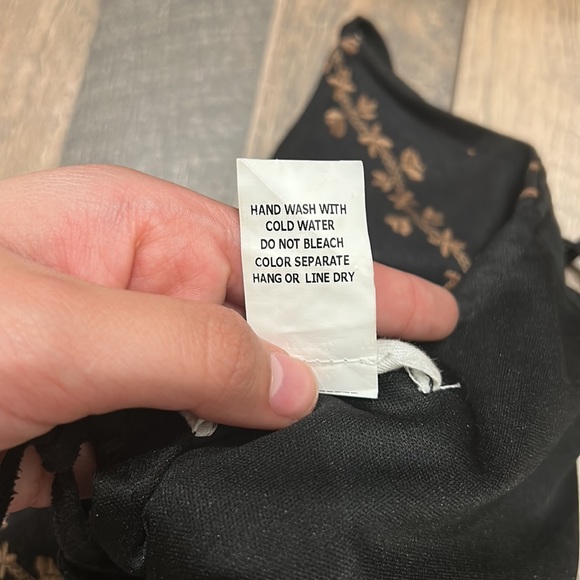 honey belle black embroidered suede open back halter top size small - Picture 9 of 9